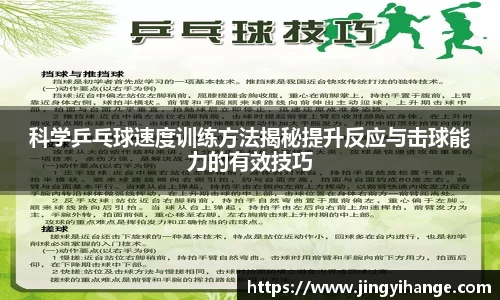 科学乒乓球速度训练方法揭秘提升反应与击球能力的有效技巧
